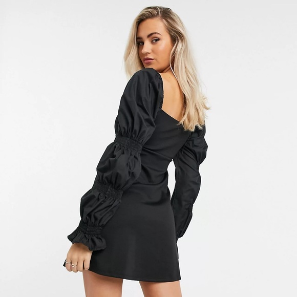 Ruffled Sleeve Mini Dress - Picture 2 of 6